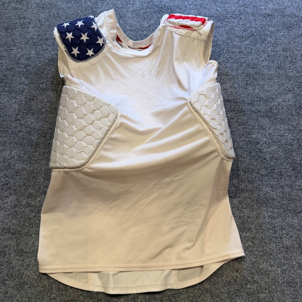 Under Armour HeatGear Padded Football Compression Shirt USA Flag Mens Medium